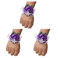 thumbnail image 1 of Ramillete de muñeca de rosa satinada Injueey hecho a mano N8 púrpura, 1 of 6