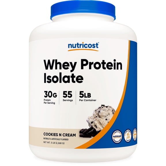 Nutricost Whey Protein Isolate (Cookies N Cream) 5LBS - Isolate Protein Powder