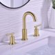 thumbnail image 2 of Piao 2 Handle 8 Inch Brass Bathroom Sink Faucet 3 Hole Widespread With Valve And Cupc Water Supply Hoses, With Overflow, 2 of 4