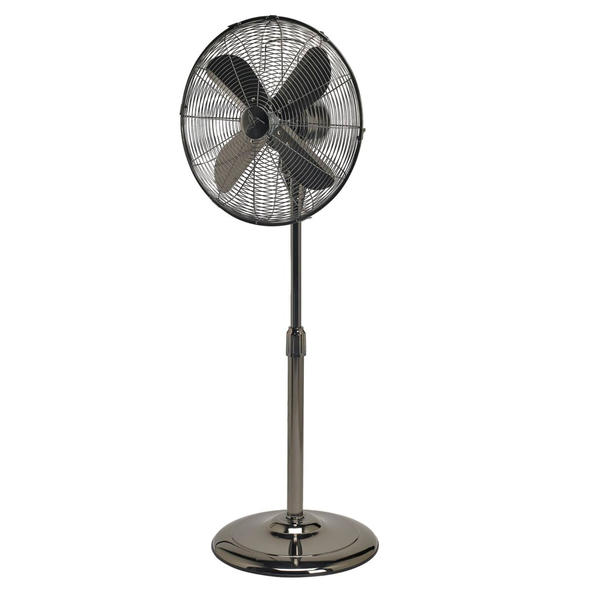 49" Black Adjustable Height Standing Floor Fan