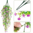 thumbnail image 3 of Deago 3 Pack Artificial Hanging Plants Fake Hanging Flowers Faux Eucalyptus Leaf Greenery Vine UV Resistant Plastic Plant for Home Garden Wedding Party Indoor Outdoor Decor, Rose, 3 of 8