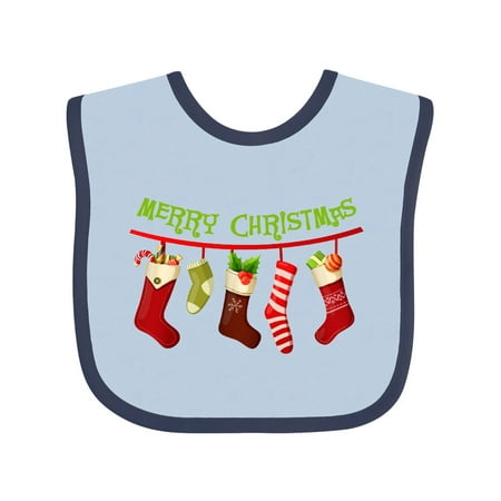 

Inktastic Christmas Stockings Gift Baby Boy or Baby Girl Bib