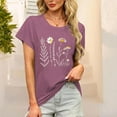 thumbnail image 2 of T Shirts for Women Crewneck Boho Floral Wildflowers Graphic Tees 2025 Summer Cute Shirts Short Sleeve Tops, 2 of 6