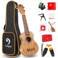 thumbnail image 1 of Ukelele soprano de caoba, ukelele acústico profesional de 21 pulgadas, cuatro cuerdas, Uke hawaiano de madera, kit para principiantes para niños y estudiantes, kit de iniciación, de Vangoa, 1 of 5