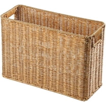 NAMZI Wicker Magazine Basket Magazine Wicker Basket Woven Magazine Basket, 1 Pc Woven Magazine Rack Woven Storage Basket Woven Book Basket Magazine Wicker Basket (Light Brown)