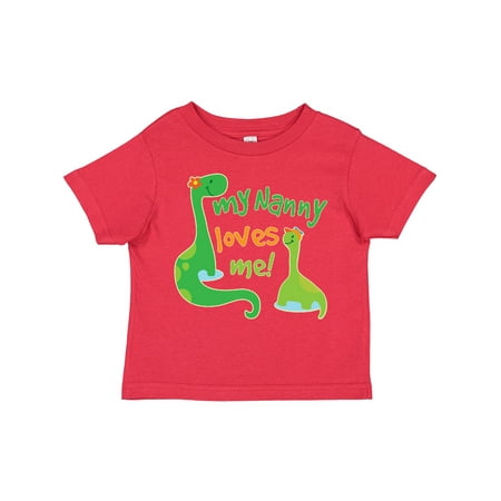 

Inktastic My Nanny Loves Me Grandson Dinosaur Gift Toddler Boy Girl T-Shirt