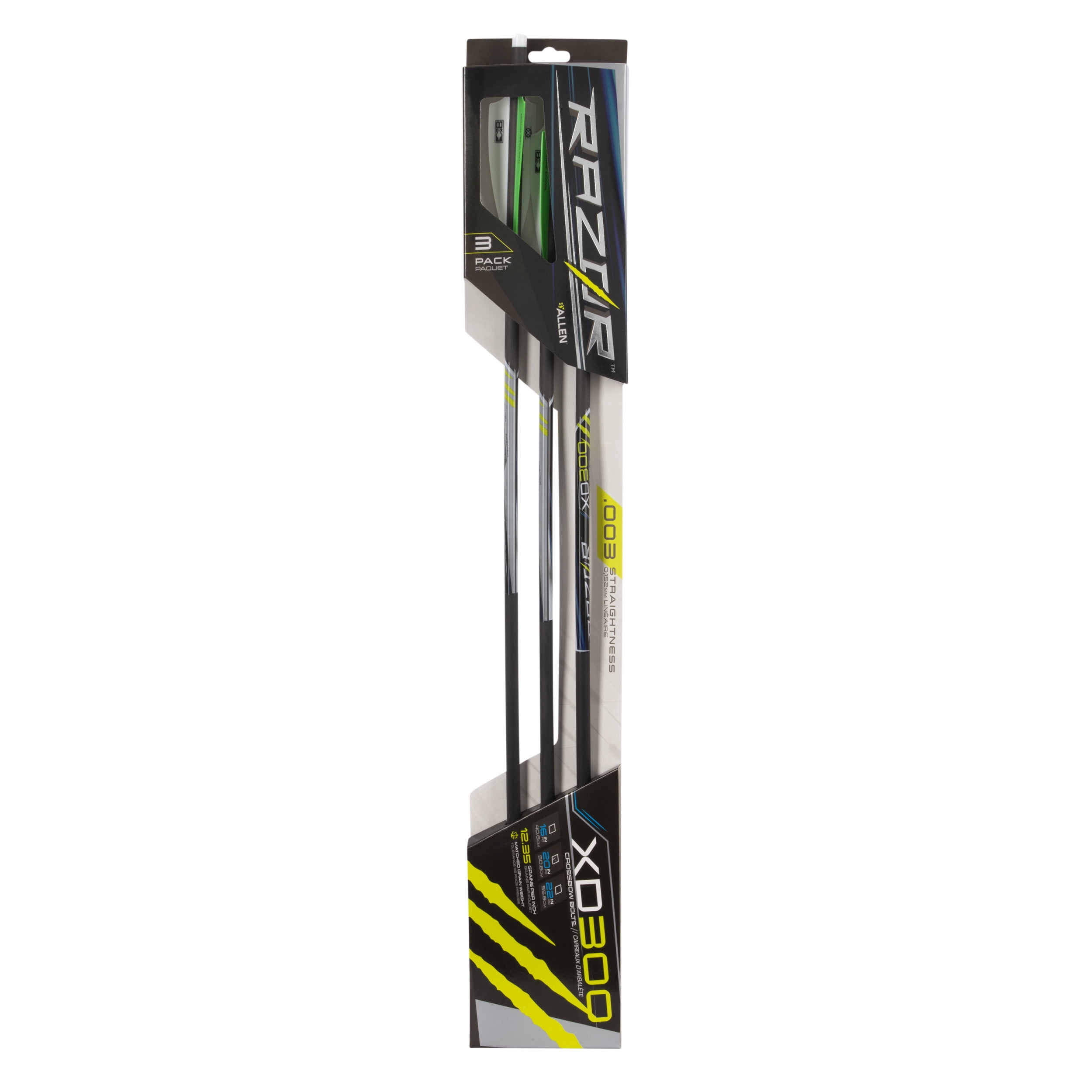 Razor Xd300 20" Crossbow Bolt 3 Pack By Allen Company, Black