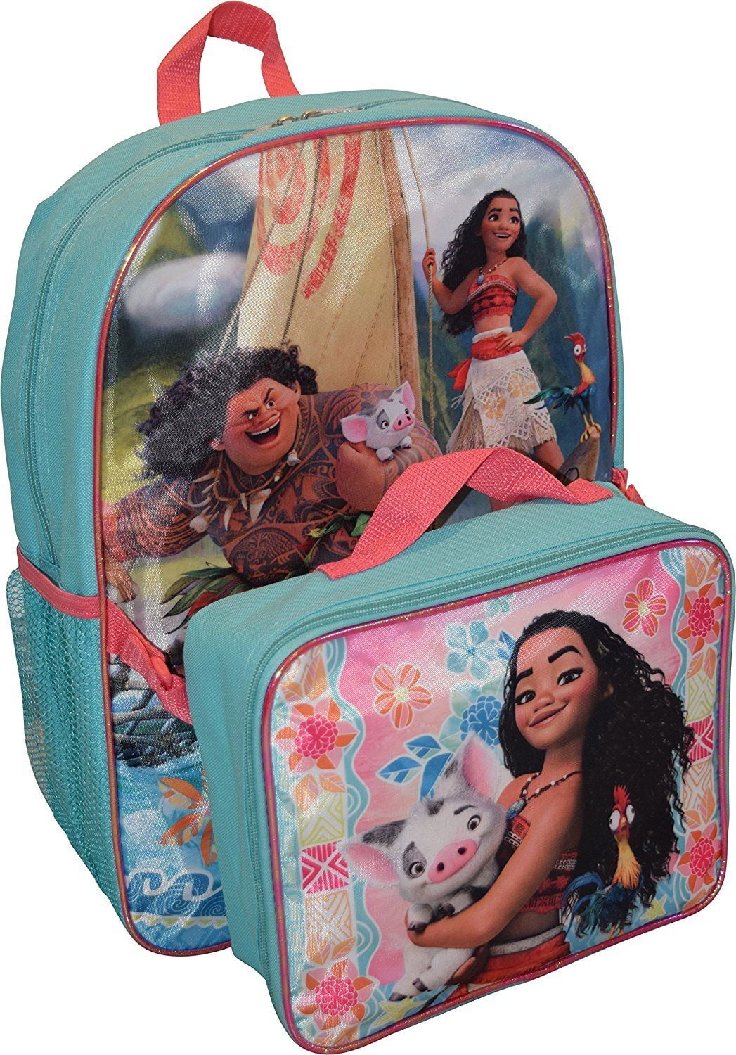 Disney Girl's Princess Moana 16" Backpack W/ Detachable Lunch Box