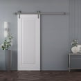 thumbnail image 2 of Barn Door 42 x 96 inches | CLASSIC 8889 White Enamel | 8FT Silver Rail Track Heavy Hardware Set | Solid Panel Interior Doors, 2 of 5