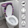 thumbnail image 3 of FOR U DESIGNS Marble Print Toilet Lid Cover Toilet Tank Cover Set of 2, Machine Washable Seat Covers, Adjustable Toilet Tank Lid Protector with Elastic Edge, Easy to Clean, 3 of 8