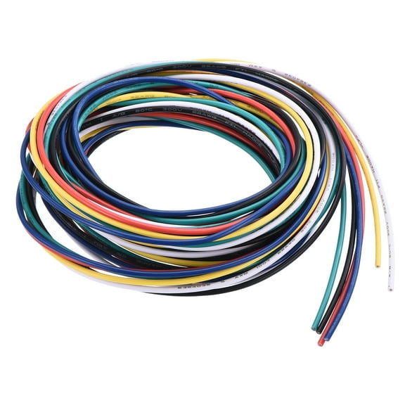 22 Gauge Hookup Wire 1.5m/5ft 22AWG Flexible Electrical Wire Tinned Copper Stranded 6 Color, 1.5mm