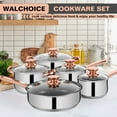 thumbnail image 5 of Walchoice 13-Piece Stainless Steel Pots and Pans Set, Kitchen Cookware Set with Glass Lid for Cooking, Induction & Dishwasher Safe, Copper, 5 of 8