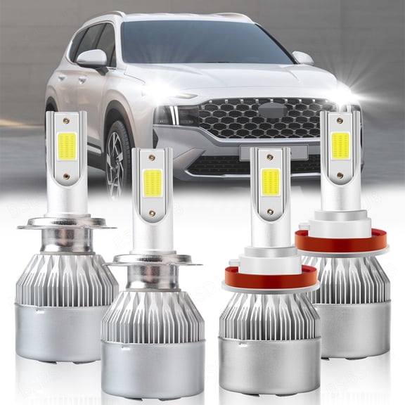 For Hyundai Elantra 2013-2018 Kit H7 H11 LED Headlight High Low Beam Bulbs 6000K