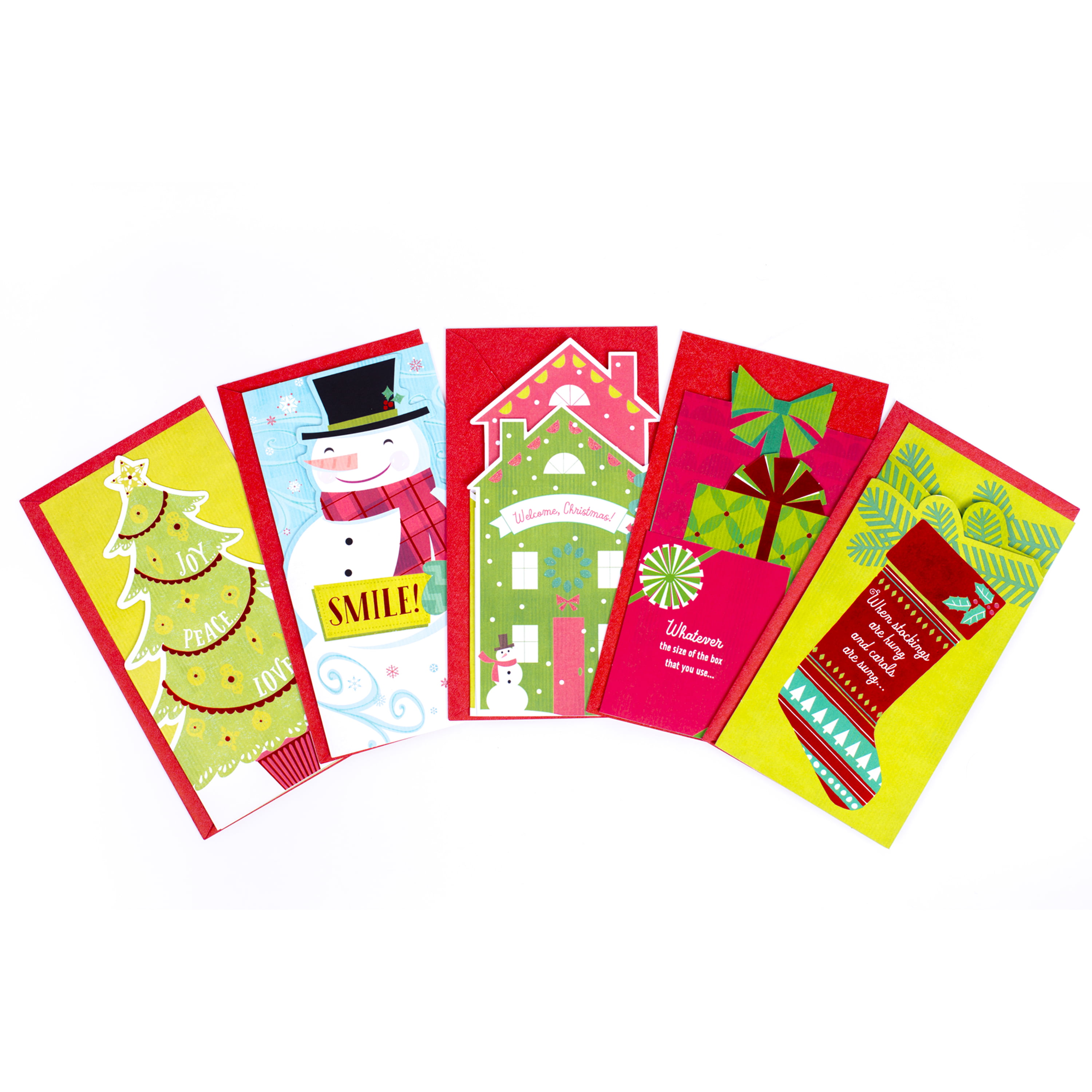 Details about   Set of 6 American Greeting Christmas Money Gift Card Holder Stocking Candy NEW 