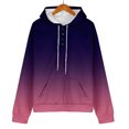 thumbnail image 6 of Women's Gradient Color Drawstring Hooded Sweatshirt with Pocket, Soft Fleece Lined Long Sleeve Pullover Top for Casual Streetwear, Daily Comfort Wear and Outdoor Activities GY1 L, 6 of 9