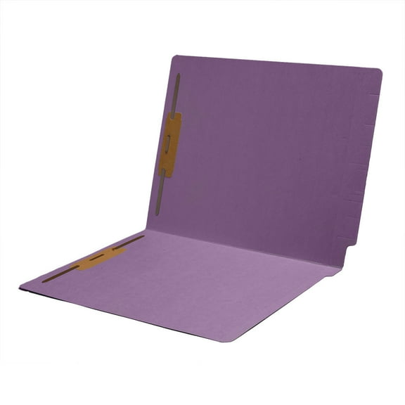 14 pt Color Folders, Full Cut 2-Ply End Tab, Letter Size, 2 Fasteners in Pos #1 & #3, Lavender (Box of 50)