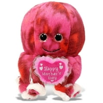 DolliBu Happy Mother's Day Super Soft Plush Pink Tie-Dye Octopus - Cute Stuffed Animal Present with Pink Heart Message for Best Mommy, Grandma, Wife, Daughter - Cute Sea Life Plush Toy Gift - 10 Inch