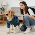 thumbnail image 4 of Full-Body Yellow Pet Raincoats, Four-Legged Hooded Dog Rain Jackets with Reflective Strips, Adjustable Fasteners & Easy on/off design, for Outdoor Walks, Hikes and Wet-Weather, 4 of 4