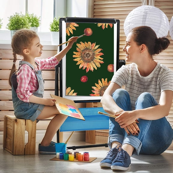 Dry Erase Board with Stand - Double Sided 28"x20" Portable Writing Whiteboards, Height Adjustable & 360 ° Rotating U Stand Magnetic Whiteboard for Home, School, Restaurant & Presentation