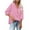 Pink, variant on Tumotour Pullover Sweatshirts For Women Long Sleeve V Neck Button Collar Drawstring Hoodies 2024 Fall Casual Solid Color Loose Tops Shirts