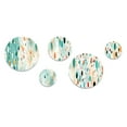thumbnail image 3 of Designart "Polka Dots By The Coast II" Polka Dots Round Wall Art Set Of 5 - Turquoise Modern Wall Living Room Decor Set, 3 of 6