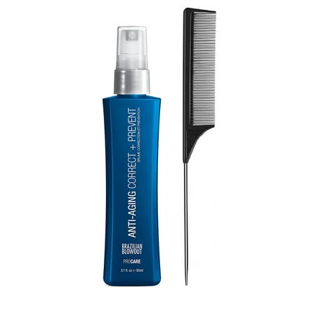 Brazilian Blowout Anti-Aging Correct + Prevent, 3.1 fl. oz.  (with Free Steel Pin Tail Comb)
