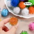 thumbnail image 3 of Uxcell 60-Pack Glitter Pom Pom Balls, 1in Mini Tinsel Sparkle Balls for DIY Crafts/Party Decoration [Orange-Red], 3 of 6