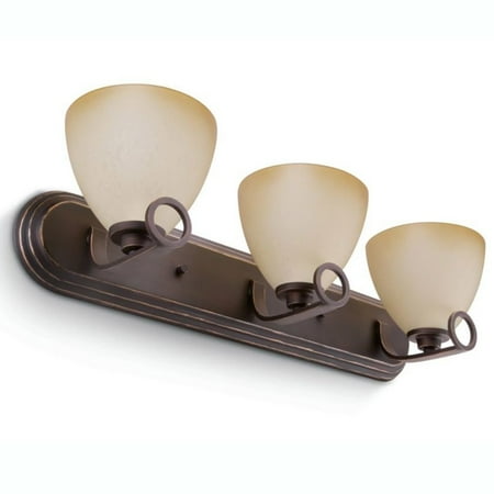 05 Three Light Wall - Philips Maurice 60W 3 Light Home Indoor Wall Lamp Sconce, Oiled Bronze Finish