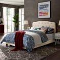 thumbnail image 4 of Modern Contemporary Urban Design Bedroom Queen Size Platform Bed Frame, Fabric, Beige, 4 of 5