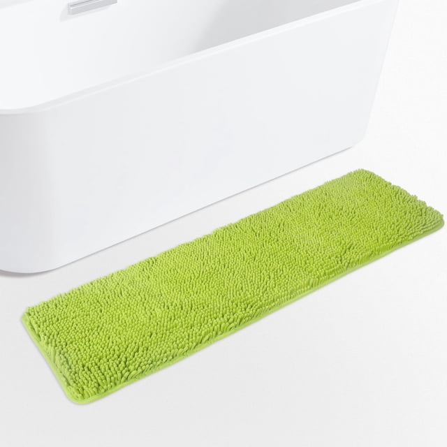 Alfombra de baño Yeaban, 120 x 45 cm, felpilla, color verde lima