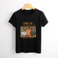 thumbnail image 5 of Women’s T-Shirt, Vintage Vertical Stripe Patterned Pumpkin Harvest Festival Farmhouse Fall Short Sleeve Tee for Pumpkin Farm Trip, Halloween Festival & Casual Autumn Harvest Daily Top, 5 of 8