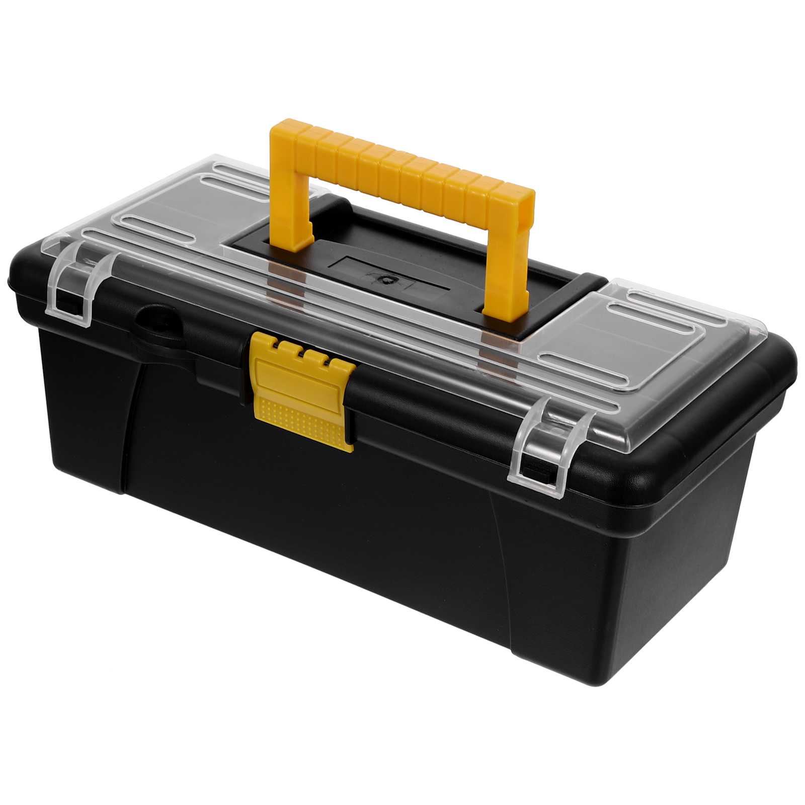 Plastic Cleaning Tool Storage Box With Grids & Handles, Household