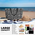 thumbnail image 6 of KLL simple white Snowflake Print Large Beach Tote Bag Women Waterproof Sandproof Zipper Beach Tote Bag for Pool Gym Grocery Travel with Wet Pocket, 6 of 7