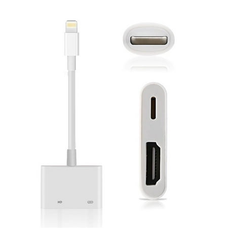 Lightning Digital AV Adapter - Lightning to HDMI adapter - HDMI / Lightning for iPhone X XR XS Max/iPad iPhone X 8 7 6 (Best Iphone 7 Adapter)
