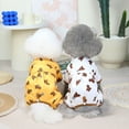 thumbnail image 3 of 2022 Cute Bear Warm Full Belly Four Legs Cotton-padded Cloth Printed Dog Autumn And Winter New Clothes yellow S, 3 of 6