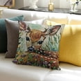 thumbnail image 3 of BANET  Forest Deer Bird Floral Throw Pillow Cover Animal Fawn Fly Jungle Flower Leaf Nature Watercolor Warm Cushion Case for Home Office Sofa Chair Bedroom 12x12in, 3 of 5
