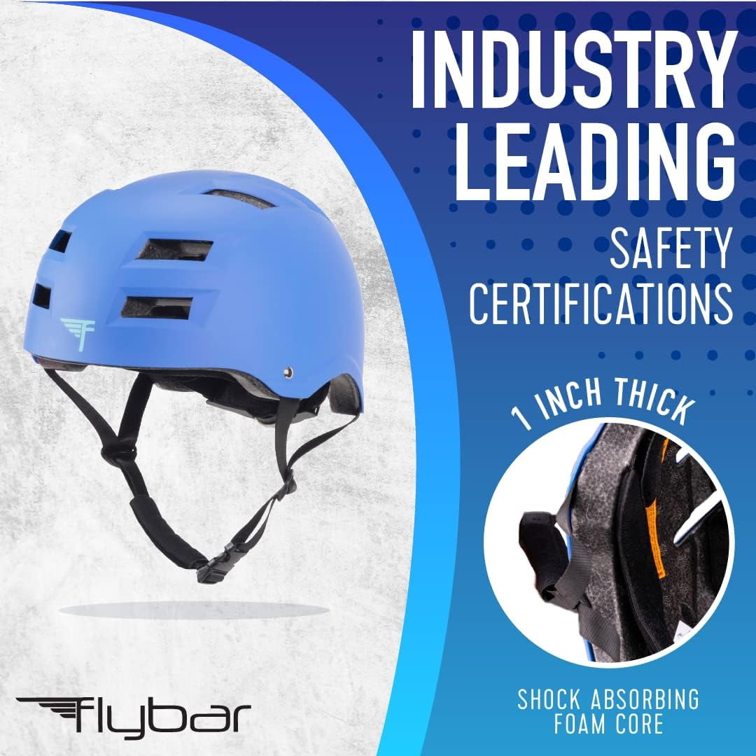 Flybar Certified Multi Sport Helmets For Skateboarding, Bicycling, Roller Blading, Longboarding & Pogoing - Teal - L/XL