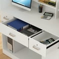 thumbnail image 4 of KULAGAGA Office Reception Station with Counter, Free-Standing Register Stand Reception Area with 3 Drawers, White, 4 of 8