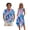 Blue Pink Palm Trees, variant on Palm Tree Print Matching Sets for Beach Vacation Men's Hawaiian Shirt & Women's Sleeveless Midi Dress Hawaiian Matched Couples Summer Outfits, 5XL