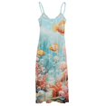 thumbnail image 4 of Underwater World Ship Coral Sleeveless Dress Women's Luxury Party Dress Birthday Dresses for Women, 4 of 6