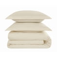 thumbnail image 5 of Brooklyn Loom Classic Cotton 200 Thread Count Solid 100% Cotton Percale 3-Piece King Duvet Set in Chalk, Cotton , Adult, All Season, OEKO-TEX Certified, 5 of 10