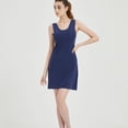 thumbnail image 3 of Defitshape Women's Summer Soft Sleeveless Nightgown Seamless Short Tank Dress Lightweight Night Sleep Dress Cool V Neck Sleepwear Full Slip Under Dress Royal Blue Medium, 3 of 5