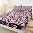 thumbnail image 4 of Castle Fairy Abstract Gothic Skull Queen Sheets 4 Pieces,Cute Leopard Chain Queen Sheet Sets,Pale Pink,1 Fitted Sheet,1 Flat Sheet and 2 Pillowcases, 4 of 6