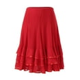 thumbnail image 2 of Vedolay Maxi Skirts For Women Women's High Waist Flared Skirt Pleated Midi Skirt with Pocket,Red One Size, 2 of 5