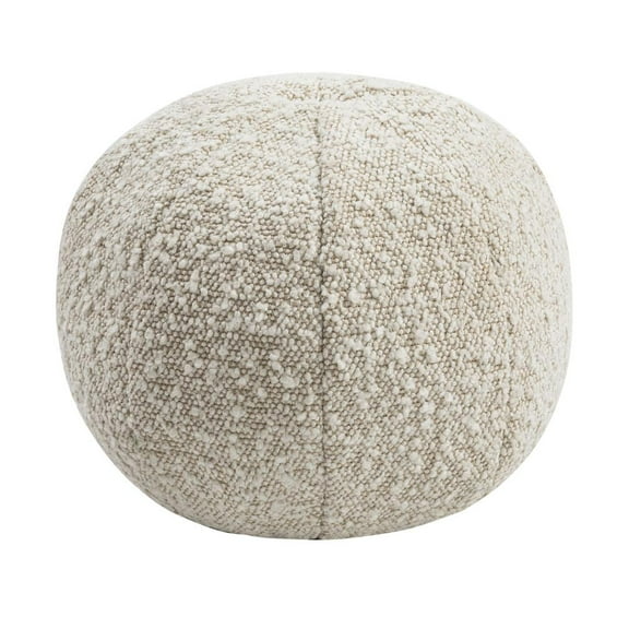 TOV Furniture Boba 9" Round Beige Bouclé Pillow