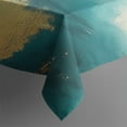 thumbnail image 4 of Teal Marble Gold Abstract Pattern Rectangle Tablecloth 60"x120",Waterproof Polyester Rectangle Table Cloth, Wipeable Spillproof Polyester Tablecloth for Dining, Camping, Indoor and Outdoor, 4 of 6