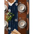 thumbnail image 2 of Boanket Happy Father's Day Table Runner - 60 Inch Long, Kitchen Dining Table Runner Dresser Scarves, Navy Blue Shabby Wooden Grain Farmhouse Decor for Coffee Tables Wedding Party Banquet, 2 of 8