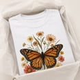 thumbnail image 3 of Monarch Butterfly Wildflower Graphic T-Shirt – Vintage Botanical Meadow Tee, Unisex Sizes S–4XL, 3 of 9