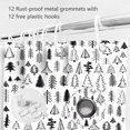 thumbnail image 4 of Christmas Shower Curtain, Black White Christmas Tree Winter Holiday Farmhouse Shower Curtain for Bathroom Bathtubs Decor, 72x72 Inch Bathroom Curtain with 12 Hooks, 4 of 6
