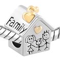 thumbnail image 3 of Family House Charm Cubic Zirconia Sterling Silver Womens Ginger Lyne Collection, 3 of 5